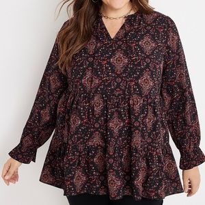 Maurices Plus Size, 3X Long Sleeve Flowy Top